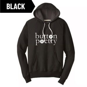 Button Poetry Black Hoodie Sweatshirt Size 2X Unisex